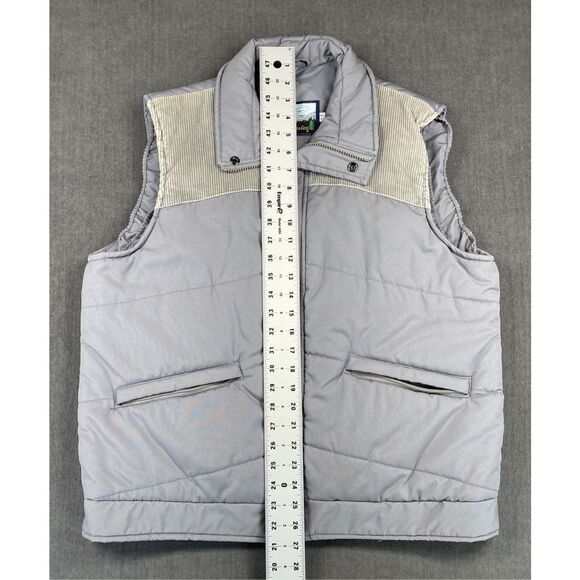 Fieldmaster Puffer‎ Vest Men L Gray Corduroy Shoulder Vintage Outdoor Winter - Picture 5 of 6